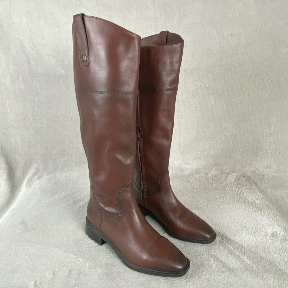 Sam Edelman Drina Women's Knee High Boots Size 9 Brown Leather Riding NEW